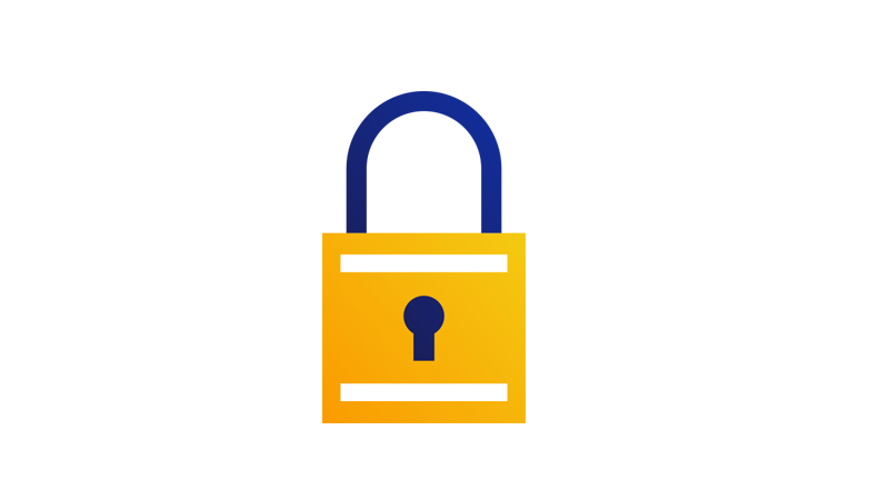 An icon of a lock as it represents Visa's strategy to make mobile payments secure.